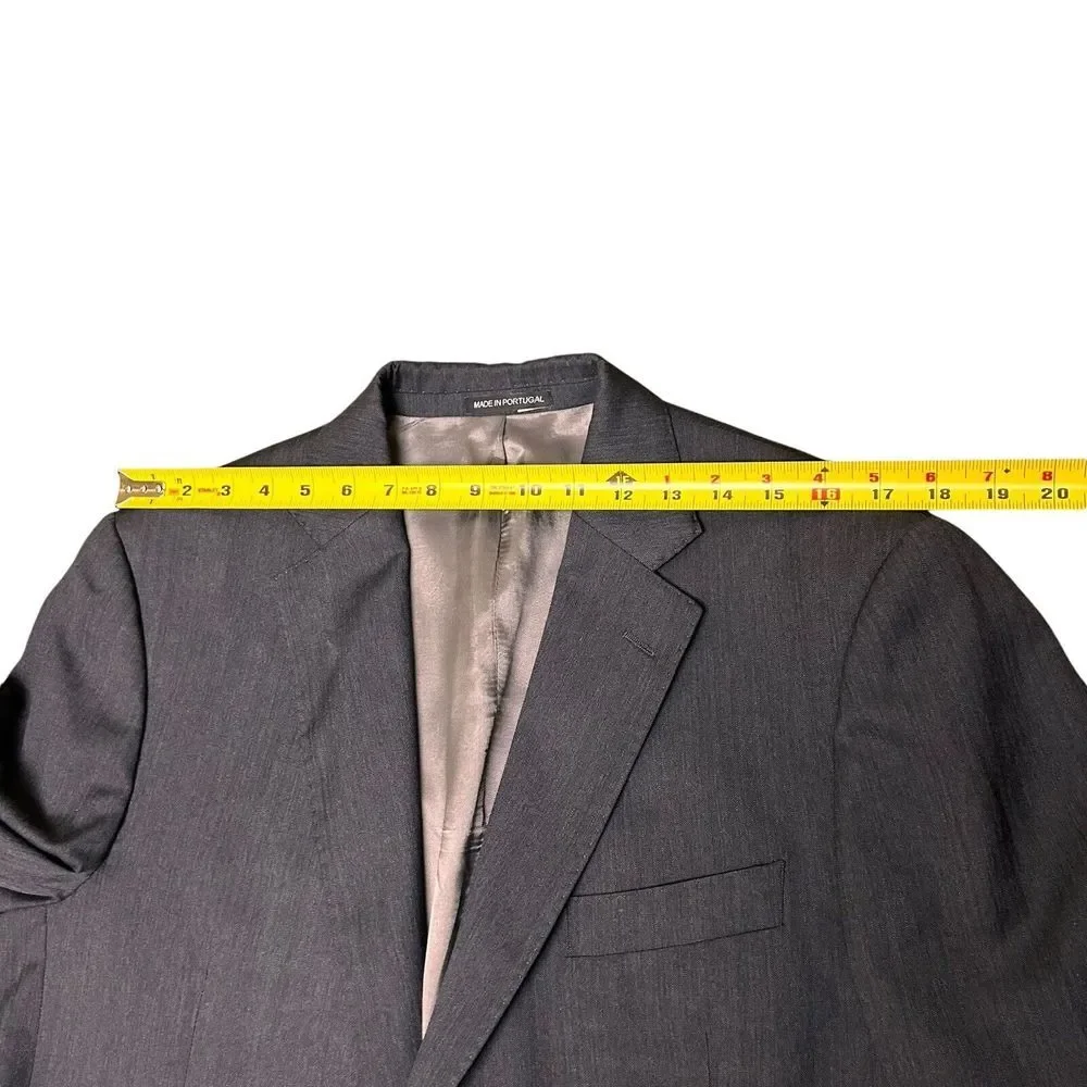 J‎ Hilburn Blazer Mens 43R 32x30 Gray Guabello Wool Coat Suit Set